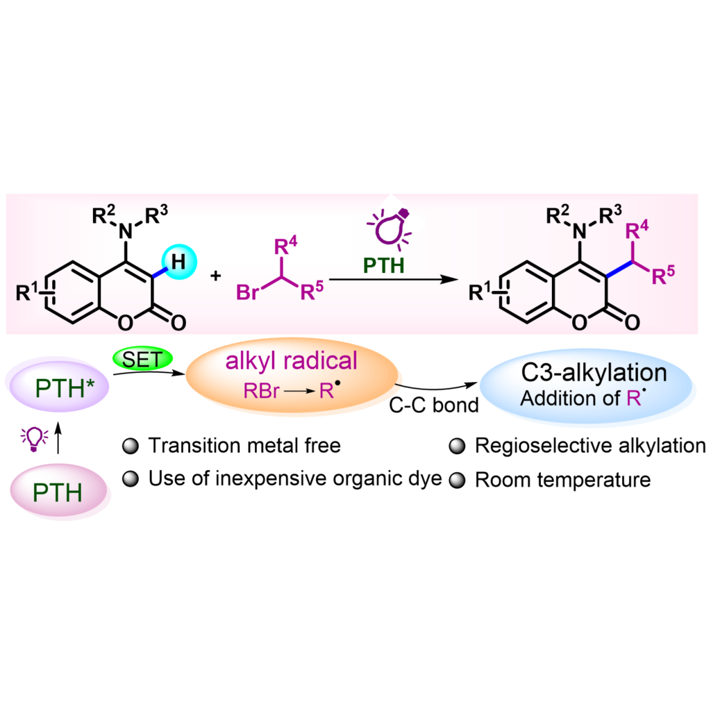Harsha’s work on the Visible-Light-Induced Metal-free Regioselective C-H a-carbonyl Alkylation of 4-Aminocoumarins Using 10-Phenylphenothiazine   is accepted in J. Org. Chem., Congrats!